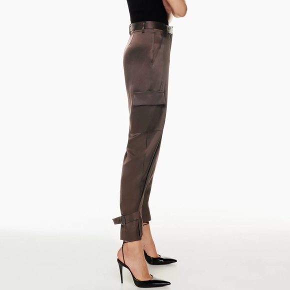 Artizia Brown Satin Cargo Pants - Picture 3 of 7